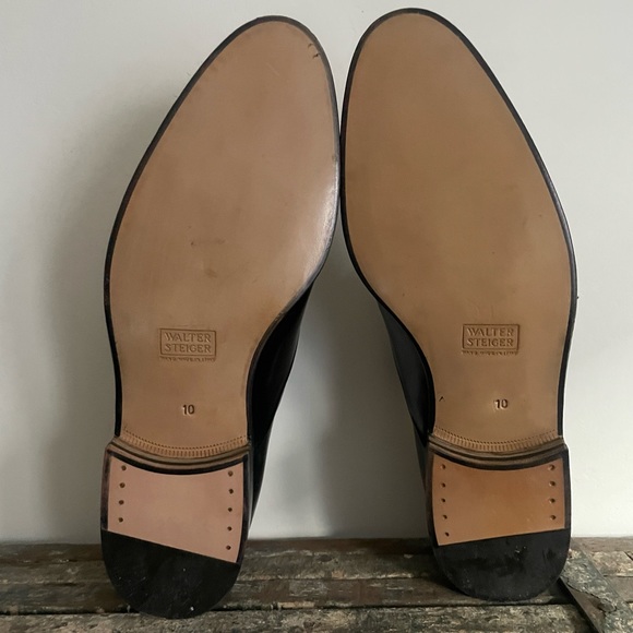 Vintage near deadstock cap toe Walter Steiger size 10 Oxford tuxedo dress shoes - Picture 2 of 5